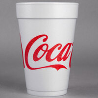 Dart 16J16C 16 oz. Coke® Foam Cup - 1000/USA, Mexico - 1000/USA, Mexico - 1000/Case
