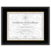 DAX 1511TB 11 inch x 14 inch Black Hardwood Document / Certificate Frame