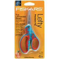 Fiskars 94337097J 5 inch Stainless Steel Pointed Tip Kids Scissors with Blue / Red Straight Softgrip Handle