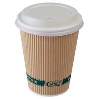 EcoChoice 12 oz. Sleeveless Kraft Paper Hot Cup and Lid - 100/Pack