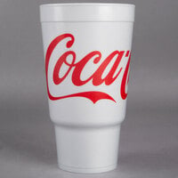 Dart 32AJ20C 32 oz. Coke® Foam Travel Cup - 400/Case