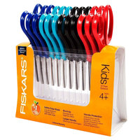 Fiskars 95037197J 5 inch Stainless Steel Pointed Tip Kids Scissors with Assorted Colors Handles   - 12/Pack
