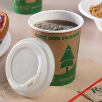 EcoChoice 8 oz. Kraft Paper Hot Cup and Lid - 100/Pack