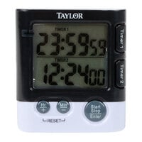 Taylor 5828 Digital Dual Event 24 Hour Kitchen Timer with Clock and Date