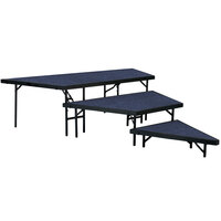 National Public Seating SP3616C Portable Stage Pie Unit with Blue Carpet - 36 inch x 16 inch