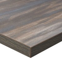 BFM Seating CS3060 Relic Chestnut 30 inch x 60 inch Rectangular Melamine Table Top with Matching Edge