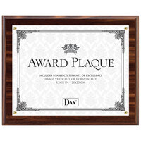 DAX N15818T 8 1/2 inch x 11 inch Walnut Wood Award Plaque