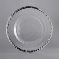 10 Strawberry Street ALS-340 Alpine 13 inch Silver Rim Glass Charger Plate