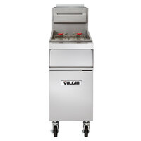 Vulcan 1GR45A-2 45-50 lb. Liquid Propane Floor Fryer with Solid State Controls - 120,000 BTU