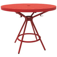 Safco 4362RD CoGo Series Red 36 inch Round Steel Table