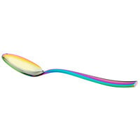 Bon Chef S3003RB Manhattan 7 3/4 inch 18/10 Extra Heavy Weight Rainbow PVD Stainless Steel Soup / Dessert Spoon - 12/Pack