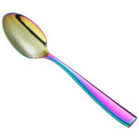 Bon Chef S3003RB Manhattan 7 3/4 inch 18/10 Extra Heavy Weight Rainbow PVD Stainless Steel Soup / Dessert Spoon - 12/Pack