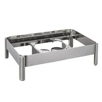 Bon Chef 22000ST Magnifico Full Size Stainless Steel Chafer Stand with Two Fuel Holders