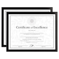 DAX N17000NTP Value U-Channel 8 1/2 inch x 11 inch Black Diploma Frame with Certificate - 2/Set