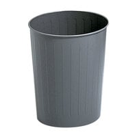 Safco 9604CH 23.5 Qt. Charcoal Steel Round Wastebasket