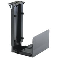 Safco 2176 Ergo-Comfort 7 inch x 9 1/2 inch x 14 inch Black Under CPU Fixed-Mount Stand