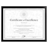 DAX N17000N Value U-Channel 8 1/2 inch x 11 inch Black Diploma Frame with Certificate