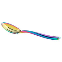 Bon Chef S3016RB Manhattan 4 7/8 inch 18/10 Extra Heavy Weight Rainbow PVD Stainless Steel Demitasse Spoon - 12/Pack
