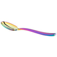 Bon Chef S3000RB Manhattan 6 1/2 inch 18/10 Extra Heavy Weight Rainbow PVD Stainless Steel Teaspoon - 12/Pack