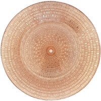 Bon Chef 200003RG Tavola 13 inch Rose Gold Sparkle Glass Charger Plate - 8/Pack