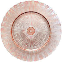 Bon Chef 200005RG Tavola 13 inch Rose Gold Sunray Glass Charger Plate
