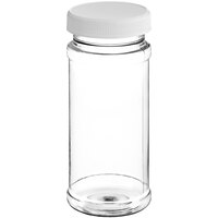 8.5 oz. Round Plastic Induction Lined Spice Container with White Lid