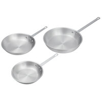 Choice 3-Piece Aluminum Fry Pan Set - 8", 10", and 12" Frying Pans