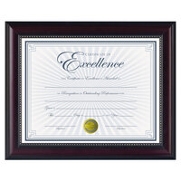 DAX N3028N2T 8 1/2 inch x 11 inch Prestige Rosewood / Black Plastic Document Frame with Gold Bead Accents