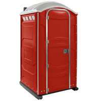 PolyJohn PJG3-1013 GAP Compliant Red Portable Restroom with Sink, Soap, and Towel Dispenser