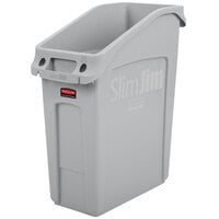 Rubbermaid 2026695 52 Qt. / 13 Gallon Slim Jim Under-Counter Gray Rectangular Trash Can