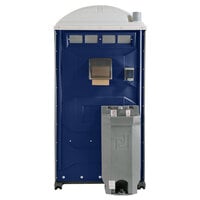 PolyJohn PJG3-1016 GAP Compliant Dark Blue Portable Restroom with Sink, Soap, and Towel Dispenser
