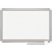 MasterVision CR1232830A 48 inch x 72 inch White Grid Planner Porcelain Dry Erase Planning Board with Accessories - 1 inch x 1 inch Grid