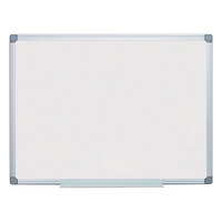 MasterVision MA0500790 Earth Silver Easy Clean 36 inch x 48 inch White Melamine Magnetic Dry Erase Board with Silver Aluminum Frame