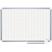 MasterVision CR1230830 48 inch x 72 inch White Grid Planner Porcelain Dry Erase Planning Board - 1 inch x 2 inch Grid