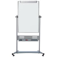 MasterVision QR5203 Gold Ultra 35 3/8" x 47 3/16" Magnetic Mobile Reversible Presentation Dry Erase Easel with Silver Frame