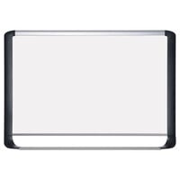 MasterVision MVI030201 Gold Ultra MVI Series 24 inch x 36 inch White Magnetic Dry Erase Board with Silver / Black Aluminum Frame