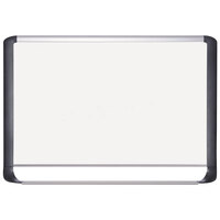 MasterVision BVCMVI270201 48 inch x 72 inch White Magnetic Dry Erase Board with Silver / Black Aluminum Frame