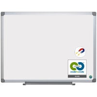 MasterVision CR0820790 Earth Platinum 48" x 36" White Porcelain Magnetic Dry Erase Board with Silver Aluminum Frame
