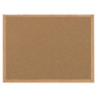 MasterVision MC070014231 24" x 36" Cork Bulletin Board with Oak Frame