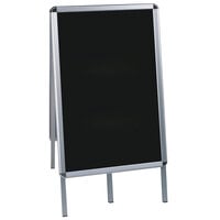 MasterVision DKT30505072 24 inch x 42 inch Aluminum A-Frame Wet Erase Sign Board Easel with Black Marker Board