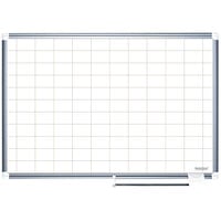 MasterVision BVCMA2793830 48 inch x 72 inch White Grid Dry Erase Planning Board - 2 inch x 3 inch Grid