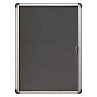 MasterVision VT630103690 28 inch x 38 inch Slim-Line Enclosed Fabric Bulletin Board with Aluminum Case