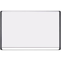 MasterVision BVCMVI270401 48 inch x 72 inch White Magnetic Porcelain Dry Erase Board with Silver / Black Frame