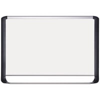MasterVision BVCMVI050201 36 inch x 48 inch White Magnetic Dry Erase Board with Silver / Black Aluminum Frame