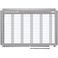 MasterVision GA0594830 Gold Ultra 48 inch x 36 inch Magnetic Perpetual Year Enameled Steel Dry Erase Board Planner with Silver Aluminum Frame