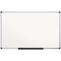 MasterVision CR1501170MV Super Value 48 inch x 96 inch White Magnetic Porcelain Dry Erase Board with Aluminum Frame