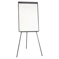 MasterVision EA2300045 Silver Easy Clean 22 1/2 inch x 42 inch Dry Erase Tripod Style Telescoping Presentation Easel with Black Frame