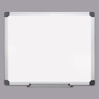 MasterVision CR0601170MV 24 inch x 36 inch Porcelain Magnetic Dry Erase Board with Aluminum Frame and Black Corners