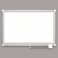 MasterVision GA03107830A 36 inch x 24 inch Magnetic 1 inch x 2 inch Gridded Porcelain Dry Erase Board with Silver Aluminum Frame