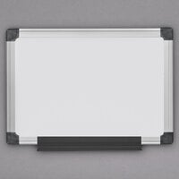 MasterVision MA0207170 18 inch x 24 inch Magnetic Lacquered Steel Dry Erase Board with Aluminum Frame and Black Corners